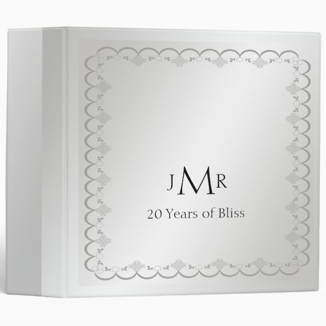 20ème classeur d'anniversaire de mariage de (Devant/Côté)