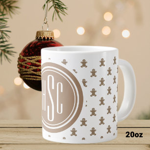 20oz Big Monogram Gingerbread Man Large Coffee Mug