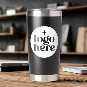 20oz Black Business Logo Branded Insulated Tumbler