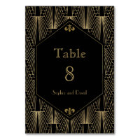 20s rugissant Gatsby Art Déco NUMÉRO DE TABLE