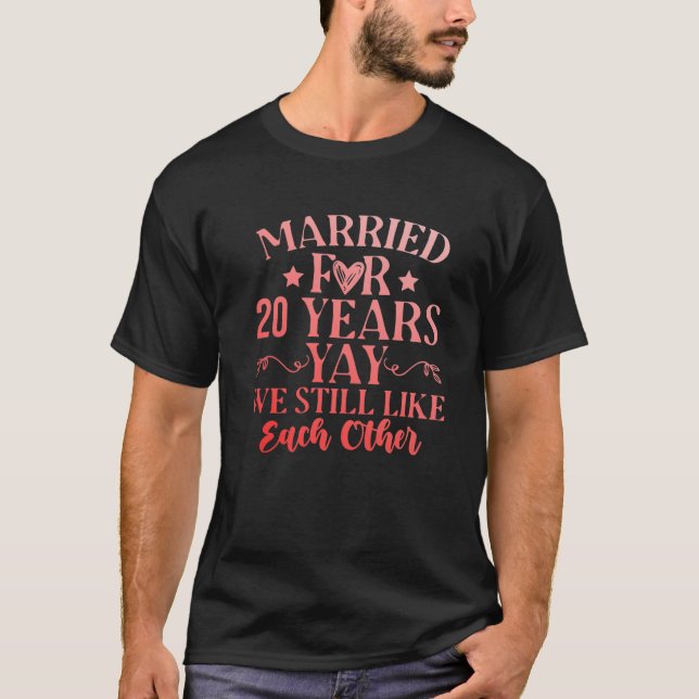 20Th 20 Year Wedding Anniversary Husband Wife T-Shirt (Front)