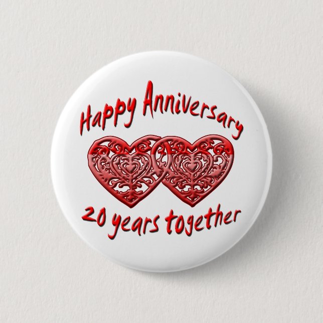 20th. Anniversary 2 Inch Round Button (Front)