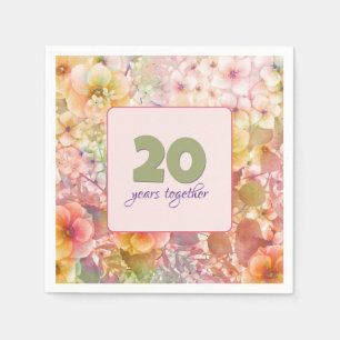 20th Anniversary Cosmos Floral Garden Napkin