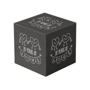 20th Anniversary Gift Chalk Hearts Cube