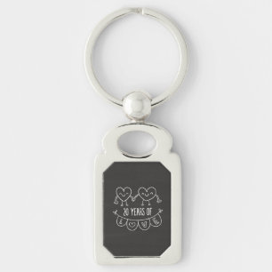 20th Anniversary Gift Chalk Hearts Keychain