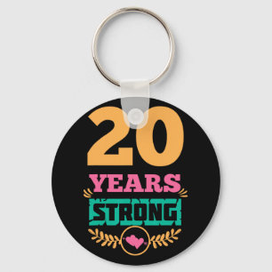 20th Anniversary Gift Idea Twenty Years Strong T-s Keychain