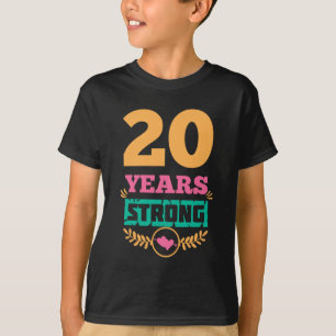 20th Anniversary Gift Idea Twenty Years Strong T-s T-Shirt