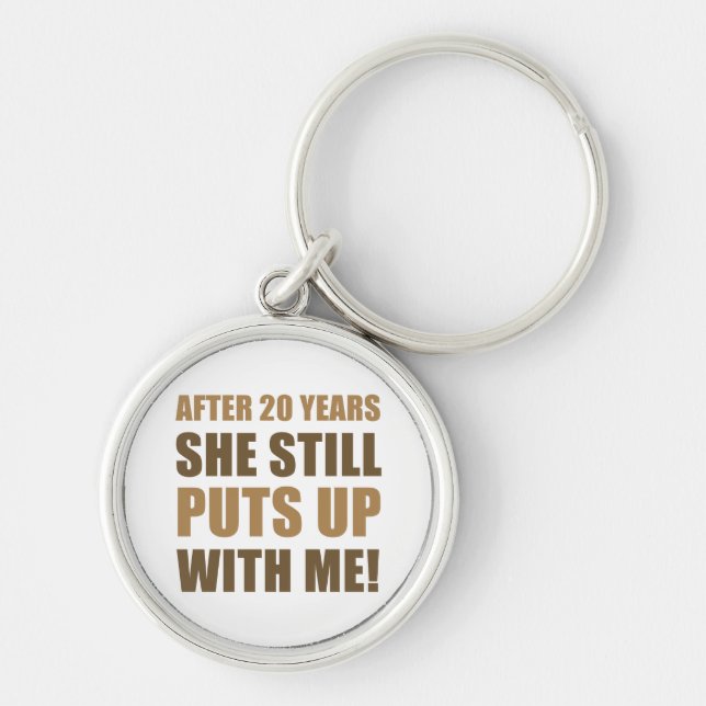 20th Anniversary Humour For Men Keychain (Front)