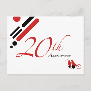 20th Anniversary (mod birds) Postcard