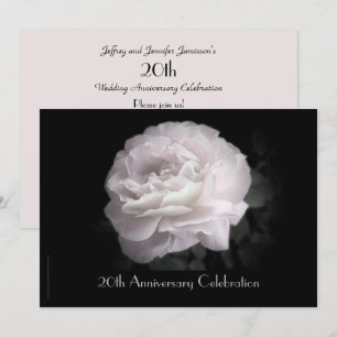 20th Anniversary Party Invitation Pale Pink Rose