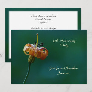 20th Anniversary Party Invitation Yellow Lily