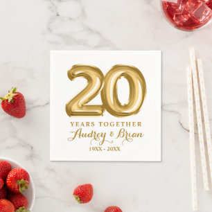 20th Anniversary Personalized Napkin