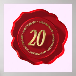 20th anniversary red wax seal poster