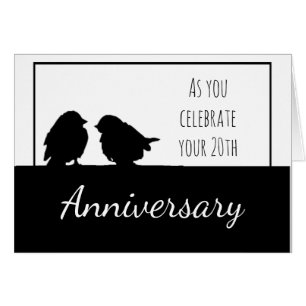 20th Anniversary Romantic Cute Birds Couple