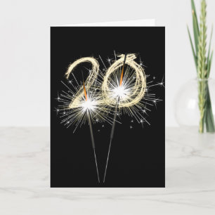 20th Anniversary Sparklers on Black  Card