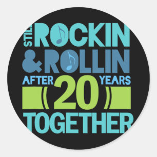 20th Anniversary T-shirt 20 Years Together Couples Classic Round Sticker