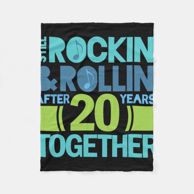 20th Anniversary T-shirt 20 Years Together Couples Fleece Blanket (Front)