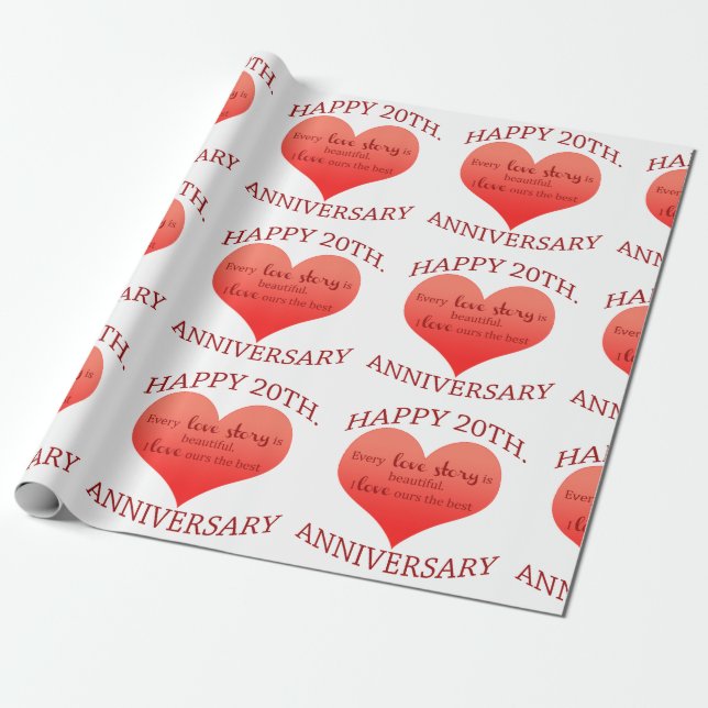 20th. Anniversary Wrapping Paper (Unrolled)