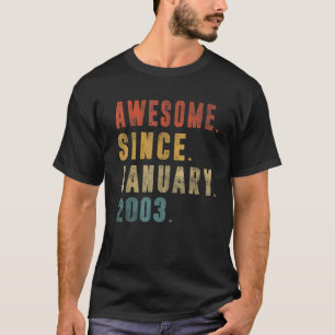 20th Birthday 20 Year Old Awesome Since January 2 T-Shirt
