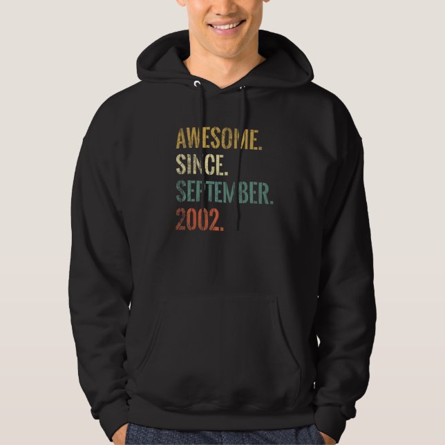 20th Birthday 20 Year Old Awesome Since September  Hoodie (Front)