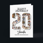 20th Birthday Anniversary Number 20 Photo Collage Card<br><div class="desc">Celebrate 20th birthday or wedding anniversary with this printable photo collage. Choose your favourite photos for display. Customize the name, text and date to fit your occasion. This will be a lovely keepsake with personalized message to look back on with family and friends. If you need any other number as...</div>