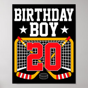 20th birthday boy hockey player 20 years old bday poster
