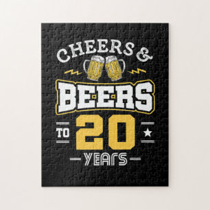 20Th Birthday Cheers And Beers Birthday Jigsaw Puzzle