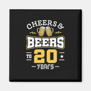 20Th Birthday Cheers And Beers Birthday Magnet