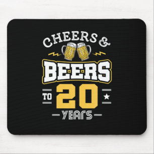 20Th Birthday Cheers And Beers Birthday Mouse Pad