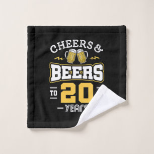 20Th Birthday Cheers And Beers Birthday Wash Cloth