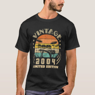 20th Birthday Gifts Drums Drummer Retro 2004 T-Shirt