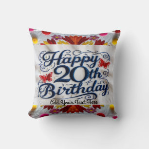 20th Birthday Gifts Throw Pillow! Keepsake Pillow