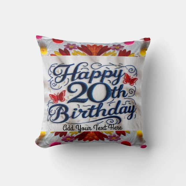 20th Birthday Gifts Throw Pillow! Keepsake Pillow (Front)