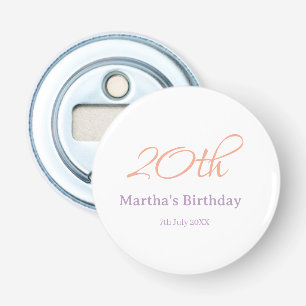 20th birthday green purple name simple trendy mode bottle opener