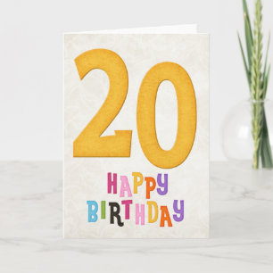 20th Birthday Happy Birthday Card Design 2