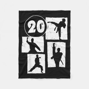 20th Birthday Karate Taekwondo 20 Years Old Boy Fleece Blanket