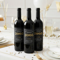20th Birthday Name 2005 Black Gold Elegant Chic