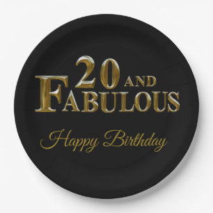 20th Birthday Paper Plate
