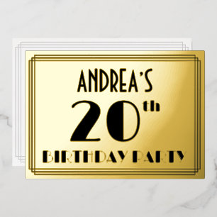 20th Birthday Party — Art Deco Look “20” + Name