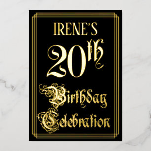 20th Birthday Party — Fancy Script & Custom Name