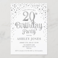 20th Birthday Party - White & Silver