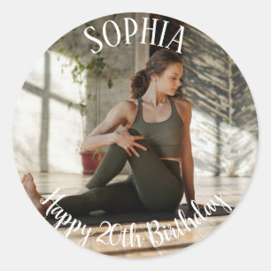 20th Birthday personalized party bag Classic Round Classic Round Sticker