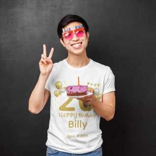 20th Birthday photo name personalized T-Shirt