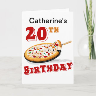 20th Birthday Pizza Party Card