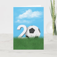 20th Birthday Soccer Ball In Green Grass