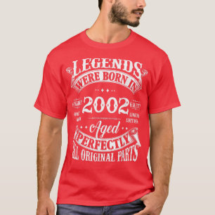20th Birthday Tee Vintage Legends Born In 2002 20