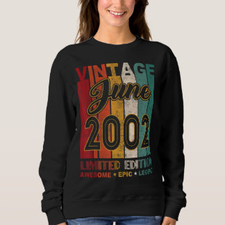 20th Birthday Vintage June 2002 Awesome Epic Legen Sweatshirt