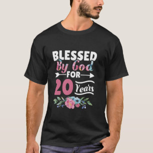 20th Birthday Woman Man Blessed By God For 20 Year T-Shirt