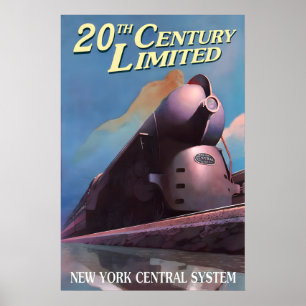 20th CENTURY LIMITED Streamliner New York Central Poster