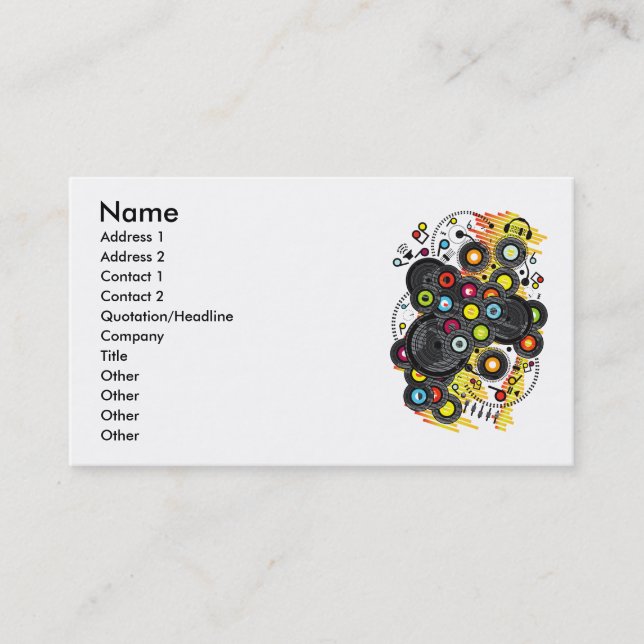 20th-Century Music Business Card (Front)